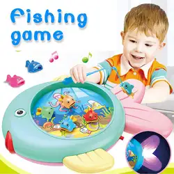 Электрическая Игра магнитная рыбалка свет музыка хвост светящаяся игрушка Детские развивающие игрушки Повседневная игра милый и простой