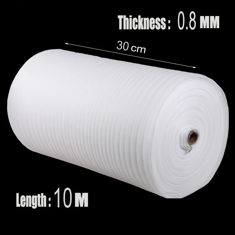 0.3*10m 1Pcs 0.8mm Brand Cushion Foam Wrap Rolls EPE Packing Material
