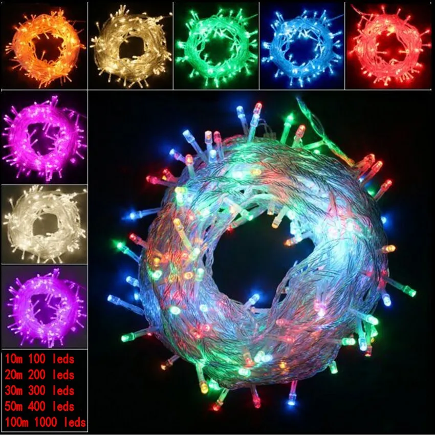 10M 20M 100M Waterproof 110V/220V LED holiday String lights for Christmas Festival Party Fairy ...