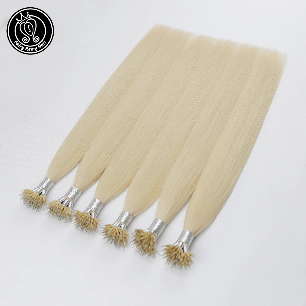 Фея Волосы Remy 0 8 г/локон 16 &quot 22&quot с кромкой на конце волосы для наращивания блонд