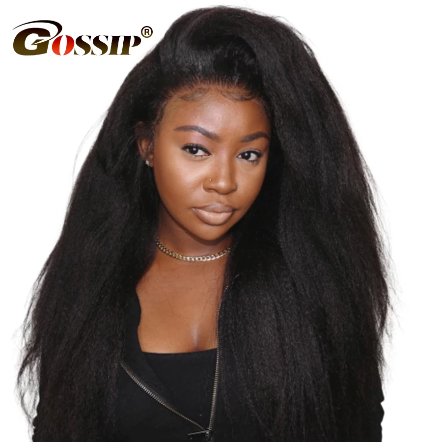 

Remy Kinky Straight Lace Front Wig Burmese Hair Lace Front Human Hair Wigs Pre Plucked Gossip T part Wig Gossip Lace Frontal Wig