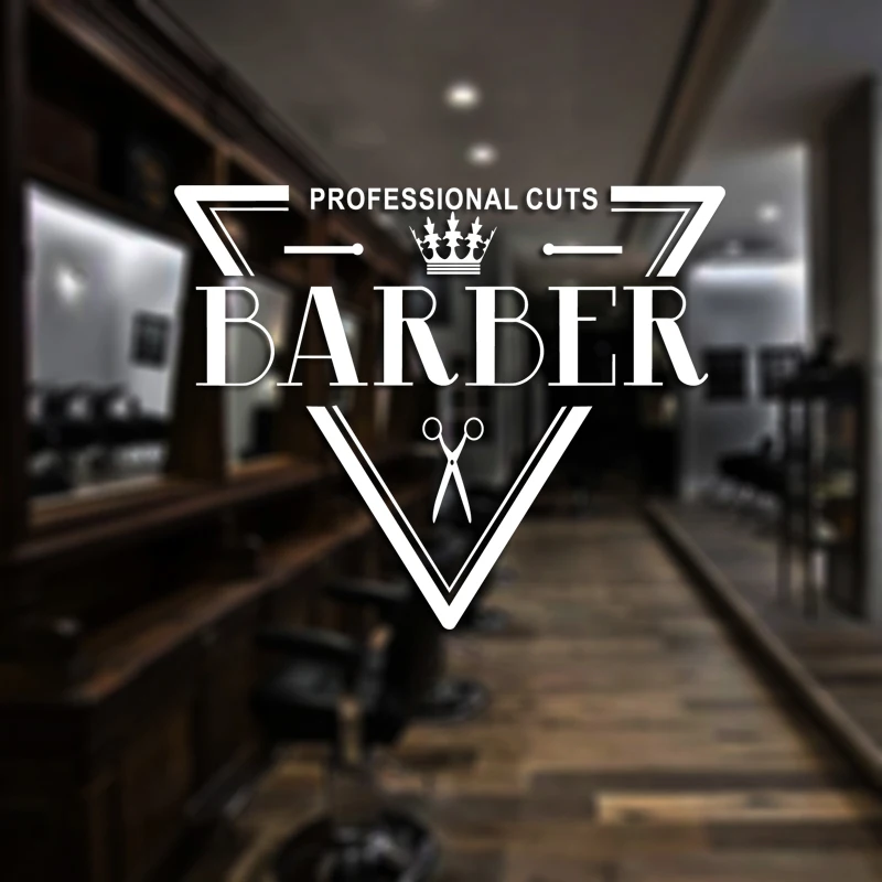 Man Barber Shop Sticker Name Bread Decal Haircut Shavers Crown Posters Vinyl Wall Art Decals Decor Windows Decoration Mural | Дом и сад