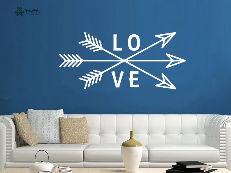 

YOYOYU Wall Decal Bedroom Decor Arrow Vinyl Removeable Wall Sticker Arrows Bohemian Feather Indie Love YO095