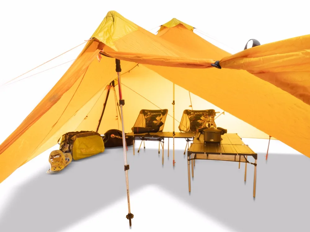 1240 г кемпинговая палатка Сверхлегкая для 6-8 человек уличная 20D нейлоновая с обеих сторон кремниевое Покрытие большая палатка треугольная палатка 4 сезона