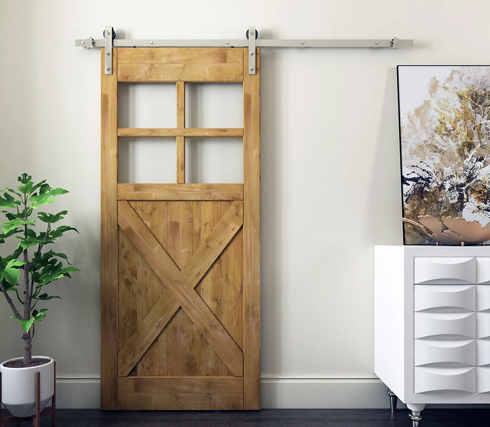 DIYHD 5FT 10FT оборудование для раздвижной двери сарая из матового никеля классическое