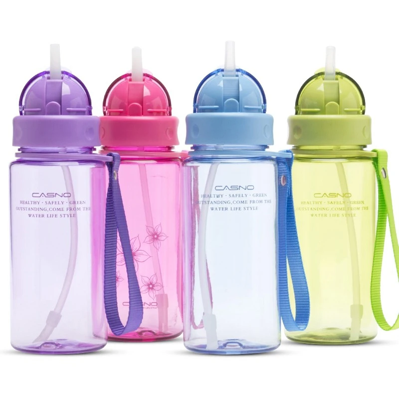 

UPORS 400/560 ML Plastic Water Bottle with Straw and Rope Portable BPA Free Kids Water Bottle Leak Proof Tour Sport Water Bottle