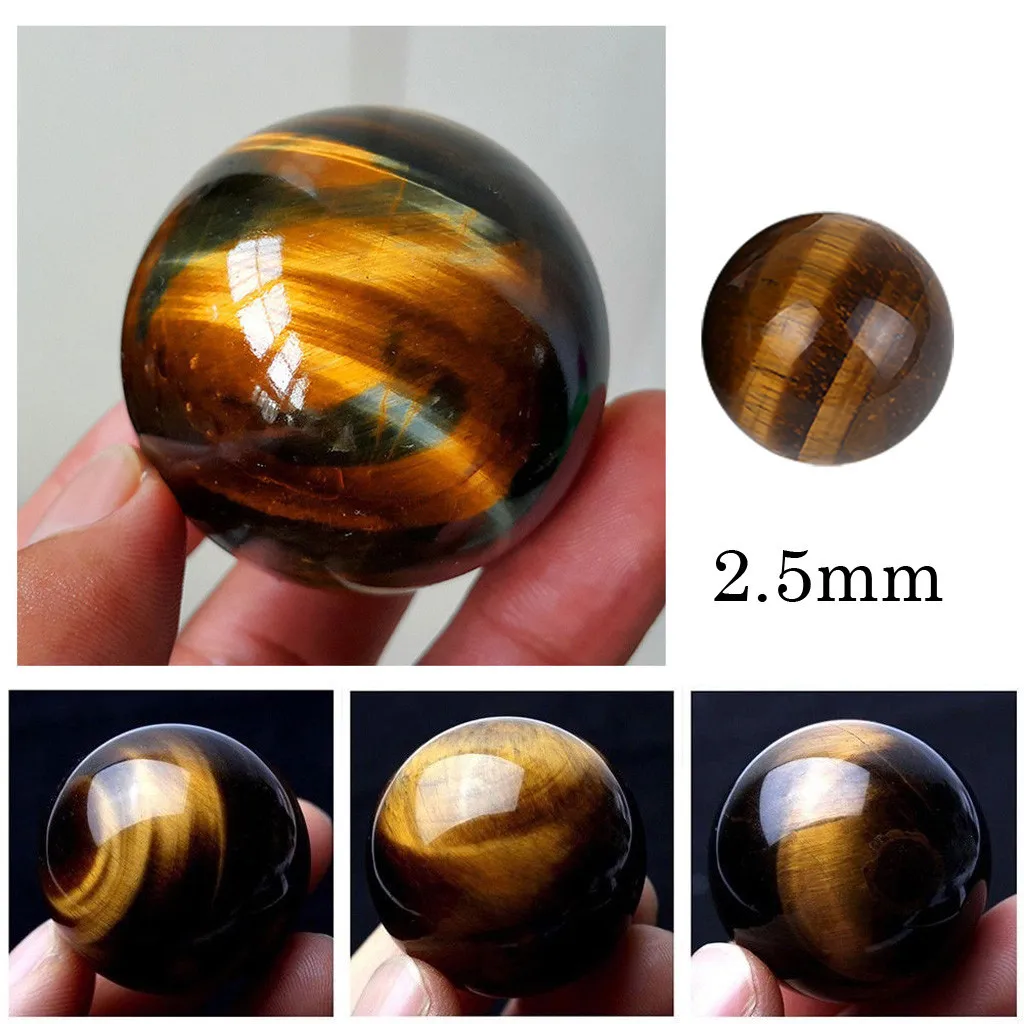 

2019 Dark Yellow Asian Rare Tiger Eye Quartz Crystal Healing Ball Sphere 2.5mm Toy Hot Sale Drop Shipping