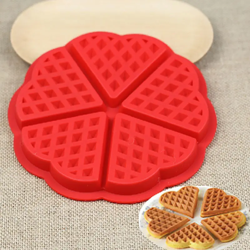 

baking Heart-shaped Waffle cakes silicone nonstick bakeware Breakfast Pastry making bread mould Toast bakeware free shipping