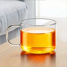 6 шт./лот, креативный чайный набор, термостойкая цилиндрическая чайная чашка с изоляцией, боросиликатная чайная чашка с рукояткой, Прозрачная чаша 80 мл