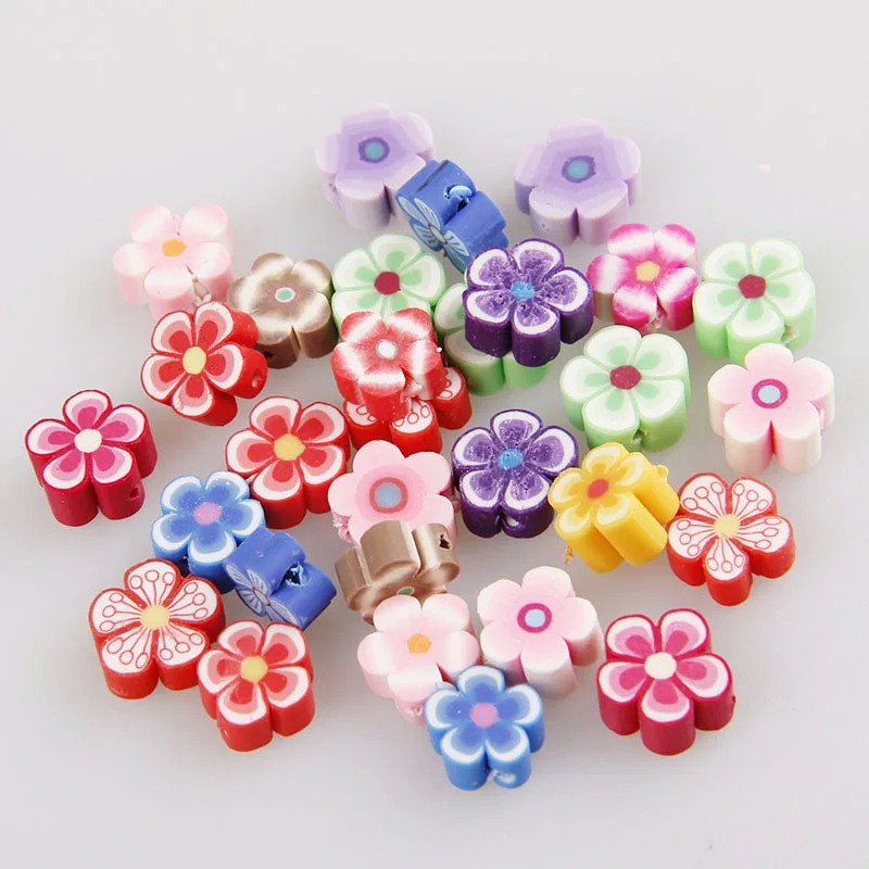

30pieces 6 8 10mm Mix Color Fimo Slices Rose Polymer Clay Beads Flower DIY Jewelry Findings Bracelet Accessory