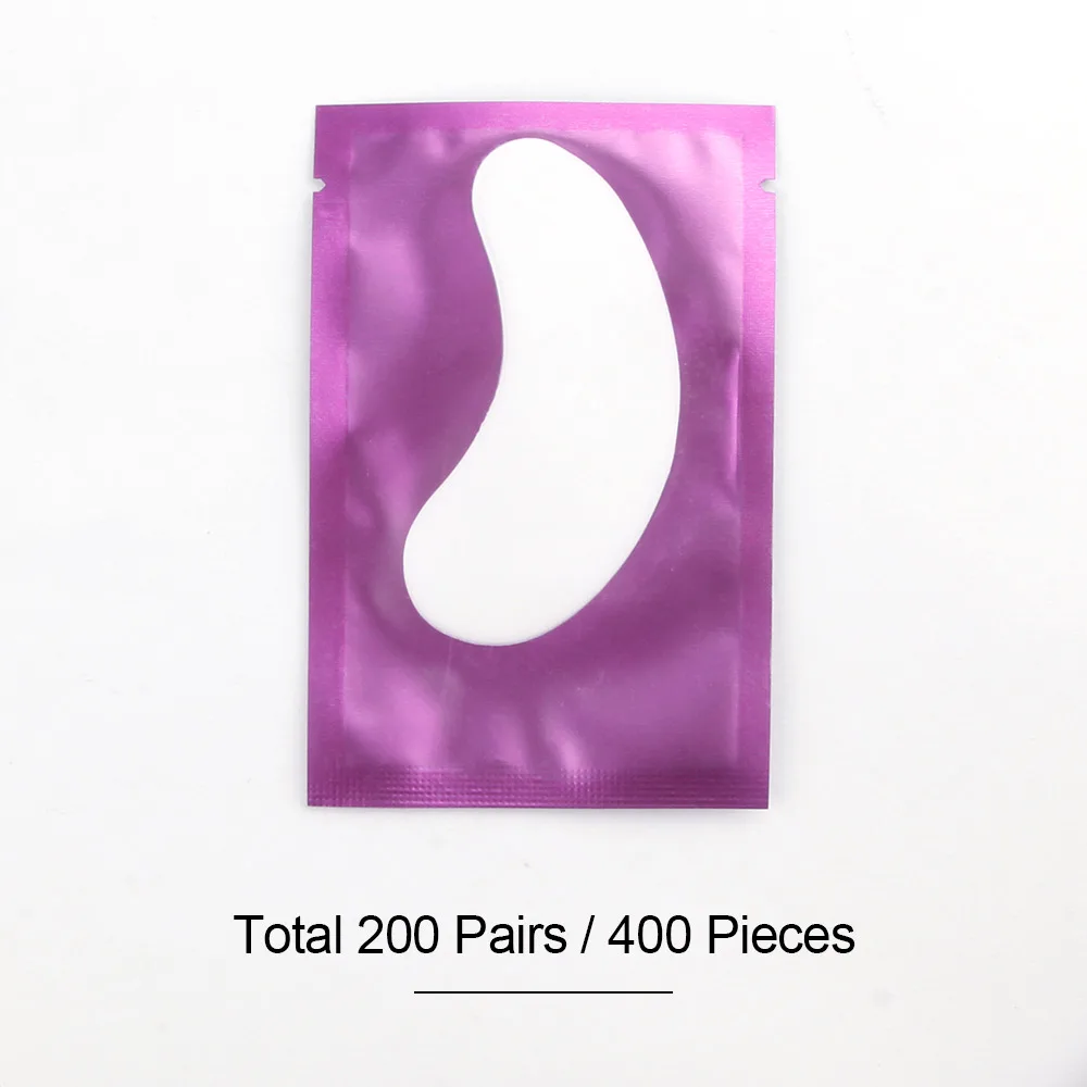 50/150/200 пар накладки для клей для наращивания ресниц инструменты кругов под глазами колодки Бумага патчи глаза привитые наклейки "ресницы" советы косметические обертки - Длина: 200 Pairs Purple
