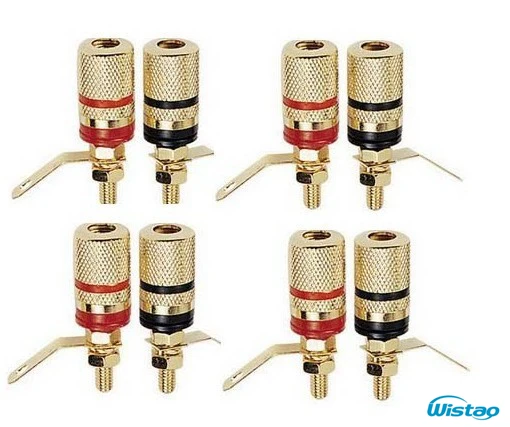 

IWISTAO Terminal 4pcs / lot for Speaker Enclosure Gold Plating Zinc Alloy Easy Install Plastic HIFI Audio DIY