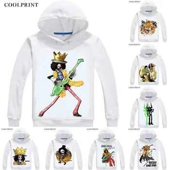 

COOLPRINT ONE PIECE Hoodies Anime Hoodie Manga Wan Pisu Straw Hat Pirates Humming Brook Soul King Burukku Cosplay Sweatshirts