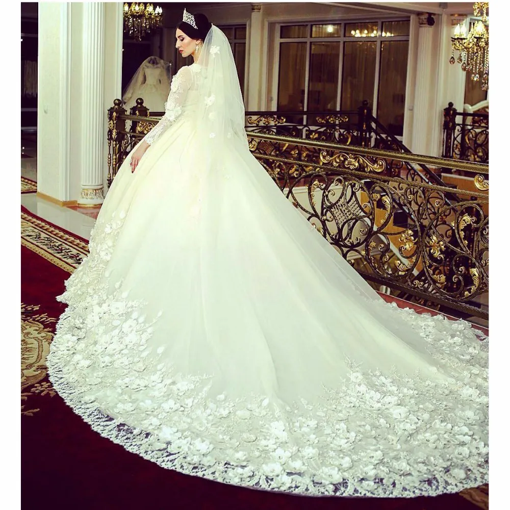 Muslim-Vestido-de-noiva-Ball-gown-Wedding-Dress-Appliqued-Long-Sleeve-Wedding-Dresses-2016-vintage-wedding (2)