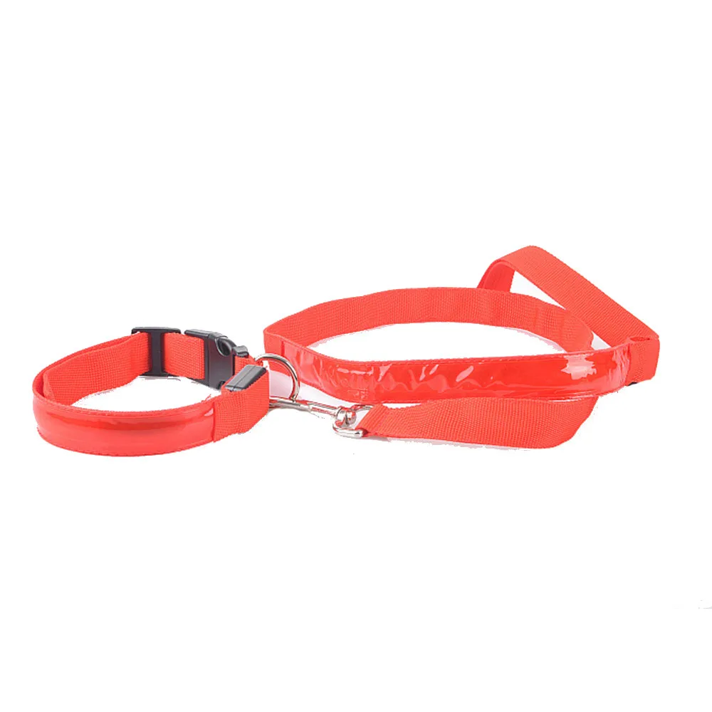 217 New Fashion Hot Pets Dogs Collars Solid Color With Led Glow Rope Draw Light Detachable Can