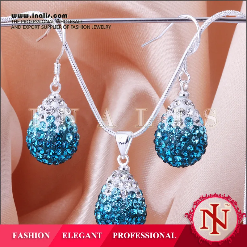 2014 Korean selling Earrings Shambhala Blue Crystal Necklace Jewelry two dresses wholesale S003 | Украшения и аксессуары