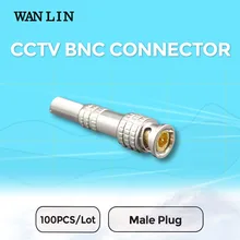 WANLIN 100Pcs a Lot CCTV Solder Less Twist Spring BNC Connector Jack for Coaxial RG59 Cable for Surveillance Accessories