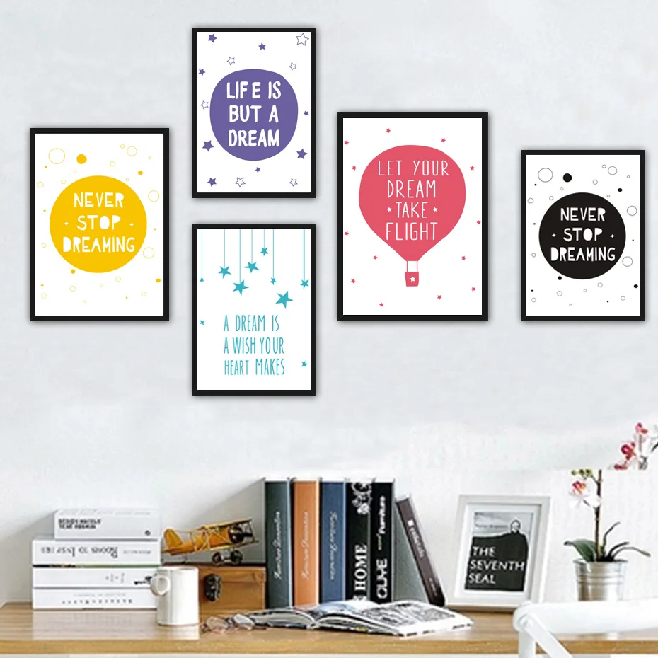 Let Your Dream Take Flight Motivation Quotes A4 Canvas Art Print Painting Poster Wall Decoration For Living Room Home Decor
