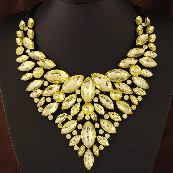 Роскошные африканские бусы ожерелье невесты колье вечерние ювелирные изделия для женщин - Окраска металла: yellow