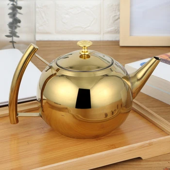 

Thicker 304 Stainless Steel Water Kettle Hotel Tea Pot With Filter Hotel Coffee Pot Restaurant Induction Cooker Tea Kettle