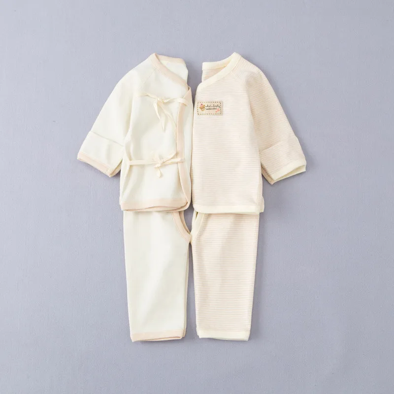 Gift Giving Organic Baby Boy Girl Clothes Cotton Belt Solid Clothing Sets Soft Warm Top Pants Outfits for Pajamas Spring Autumn 