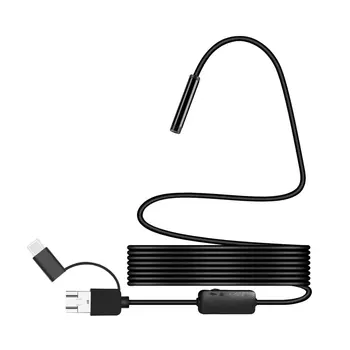 

8mm Snake Scope Endoscope Waterproof Inspection HD Camera Boroscope For Andorid Windows Mac OS 2m Flexible Cable USB 6 LED