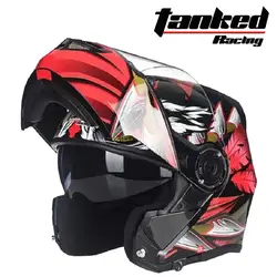 2019 новые европейские ECE Сертификация Tanked Racing двойные линзы мотоциклетные шлемы кожаный чехол из искусственной кожи (мотоцикл шлем