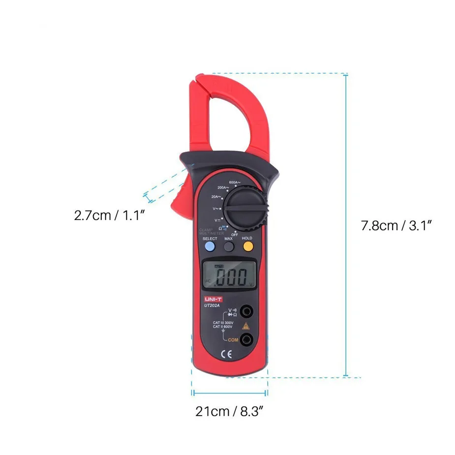 

UNI-T UT202A 400-600A Ditgital Current Clamp Meters diagnostic-tool Capacitance Tester NCV Test DC/AC Multimeter