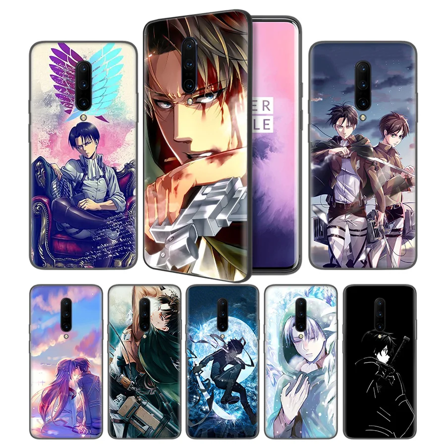 Attack On Titan Levi Soft Black Silicone Case Cover for font b OnePlus b font 6