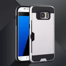 500 шт./лот стиль для волочения проволоки+ разъем карты двухступенчатый steuctural Дизайн чехол для мобильного телефона для samsung galaxy S7 края