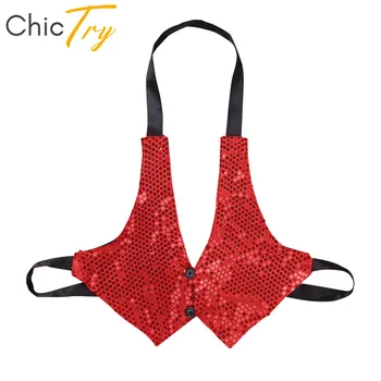 

ChicTry Kids Halter Shiny Sequined Dance Vest Tops Waistcoat Children Boys Girls Stage Performance Hip-hop Jazz Dance Costume