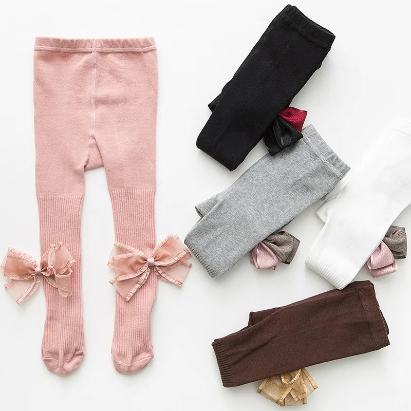 

Princess Baby Kids Girl Cotton Pantyhose Bow Tie Tights Toddler Winter Tights Stockings