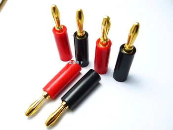 

4mm Gold Plated Banana Plug Connectors Adapter Speaker 10pcs Black+Red