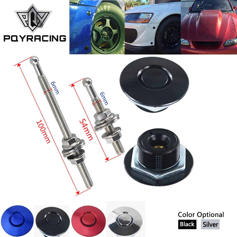 1.25" Universal Style Push Button Billet Hood Pins Lock Clip Kit For