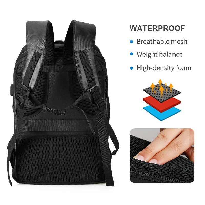 Mark Ryden recarga USB hombre Mochila de gran capacidad para computadora portátil de 15,6 pulgadas hombre chico de la bolsa de viaje Mochila Mark Ryden recarga USB hombre Mochila de gran capacidad para computadora portátil de 15,6 pulgadas hombre chico de la bolsa de viaje Mochila