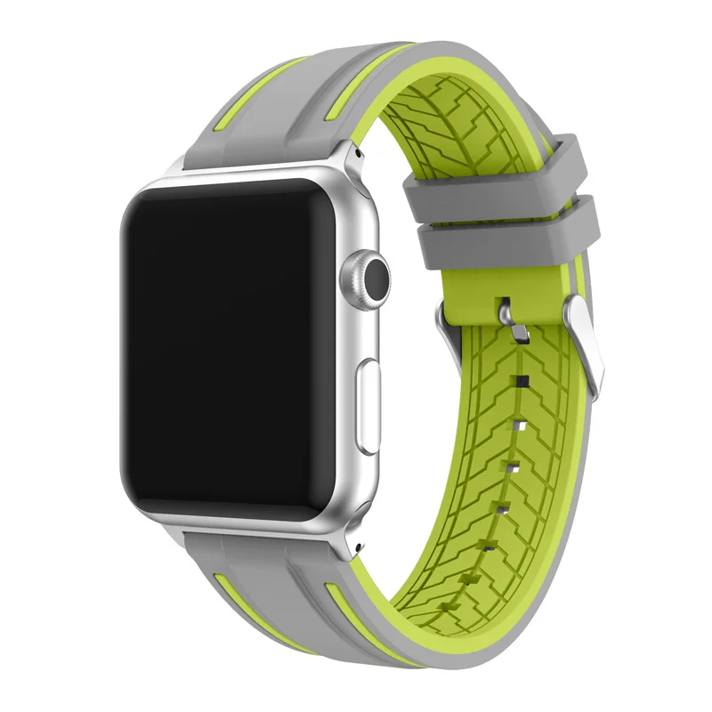 Мягкие силиконовые спортивные ремешок для Apple Watch Series 4 3 2 1 спортивный ремешок для часов Ремешок для iWatch 40 мм 44 мм 38 мм 42 мм браслет