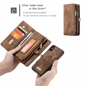 

Luxury Vintage Business Zipper Wallet Flip Leather Case for Apple iPhone X Retro Multifunctional Stand Card Slots Phone Cases