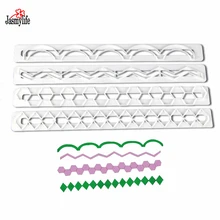 Новинка 4 шт./компл. геометрические печенья резак пластиковая сахарная помадка для торта тисненая форма DIY выпечки торта декоративные инструменты для выпечки