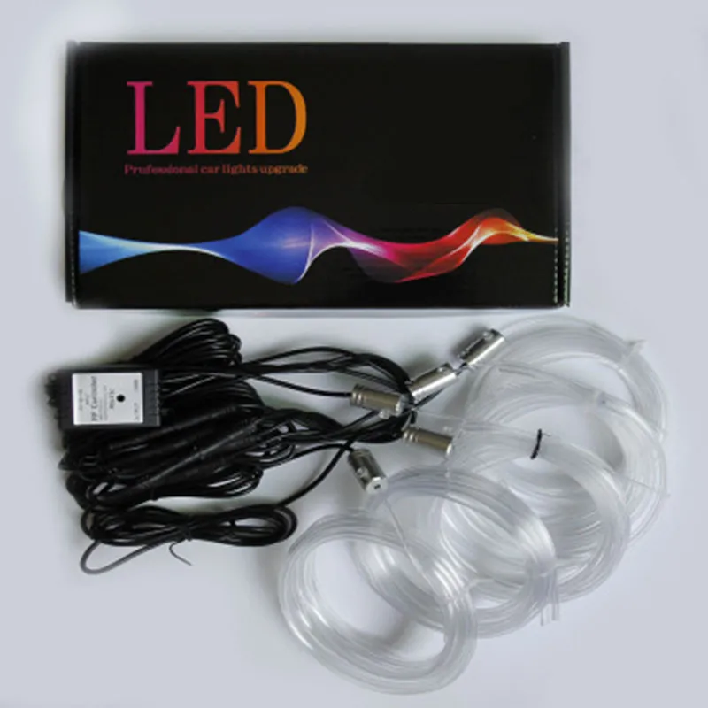 6 м RGB светодиодный светильник для салона автомобиля Многоцветный EL неоновый светильник с полосками звук активный Bluetooth приложение для управления телефоном атмосферный светильник 12 В