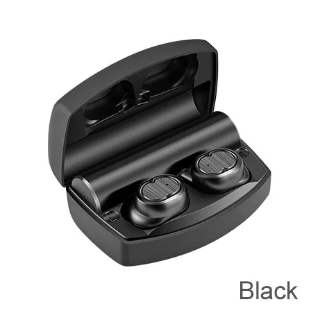 XGODY TWS-8 Plus, настоящие беспроводные наушники, спортивные наушники с шумоподавлением, Bluetooth 5,0, наушники с ушным крюком, поддержка Powerbank - Цвет: Черный