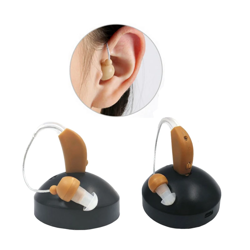 

Mini In-ear Hearing Aid Care with hook Invisible Deaf Volume Sound Amplifier Ear Aid Tone Rechargeable