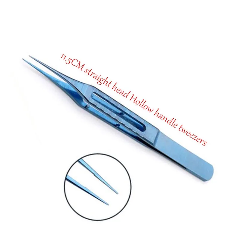 Microsurgical-strumenti-11-5-cm-trapianto-di-capelli-testa-dritta-manico-vuoto-pinzette-titanium-lega-di