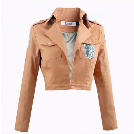 Ensen Good quality Attack On Titan Jacket Brown font b anime b font font b cosplay