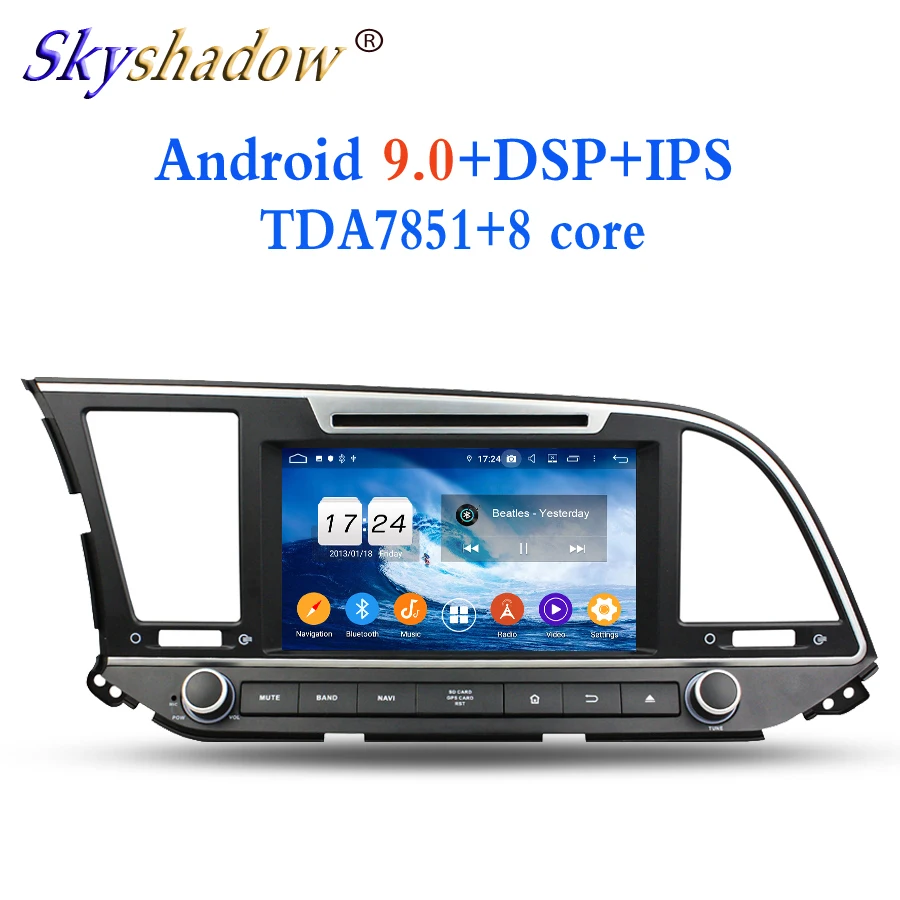 2 din TDA7851 Android 9,0 для hyundai Elantra Восьмиядерный 4 Гб ОЗУ автомобильный dvd-плеер gps ГЛОНАСС карта RDS радио wifi Bluetooth