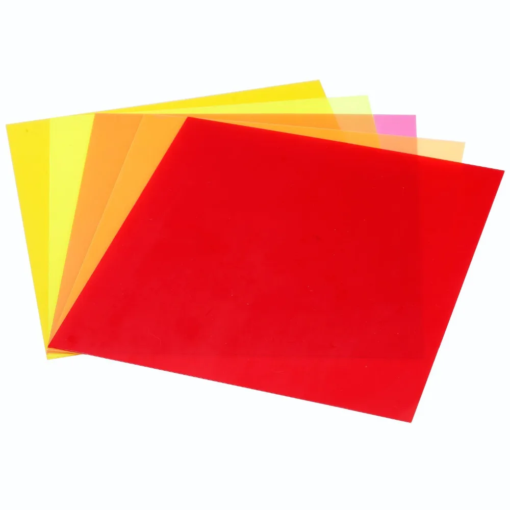 Neewer " x 8"/18x20 см прозрачный цветной корректирующий гелевый фильтр набор из 5 гелевая полоска для студийной вспышки Yongnuo