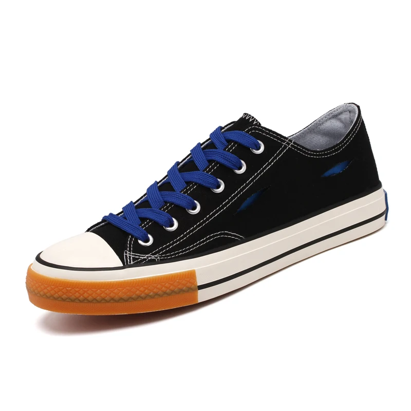 

TOSJC Man casual vulcanized shoes canvas fashion patchwork male flat shoes sneakers cheap shoes men sneakers