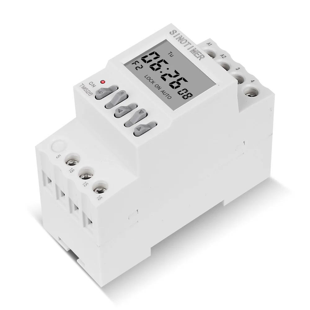 2 Channels Separate Control Output 7 Days Programmable Time Clock Switch 1 Second Interval Timer Clock 8 OFF 8 ON DIN Rail