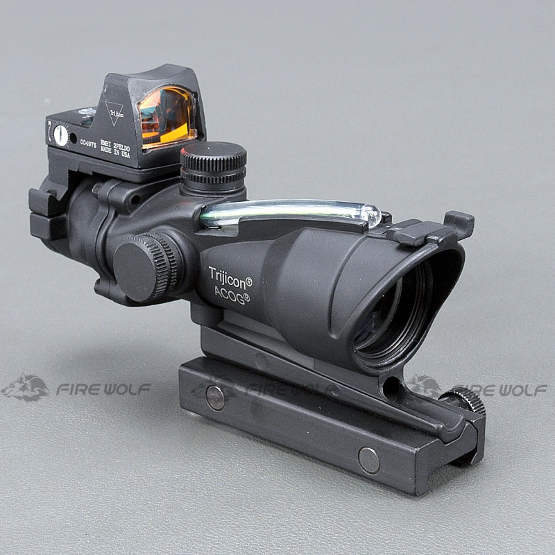 Acog 4x32 Optic Scope Riflescope Cahevron Reticle Fiber Green Red Illuminated Optic Sight With Rmr Mini Red Dot Sight Acog 4x32 Optic Scope Riflescope Cahevron Reticle Fiber Green Red Illuminated Optic Sight With Rmr Mini Red Dot Sight
