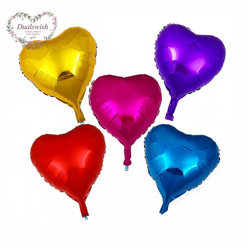 

18inch 1Pc Solid Color Heart Balloon Wedding Party Supplies Inflatable Aluminium Foil Balloon Birthday Party Decorations Kids
