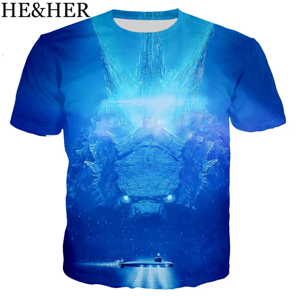 

Latest design cute men shirt Godzilla 3D printed tee shirt funny fashion summer shirt cool shirt for men women unisex casual top